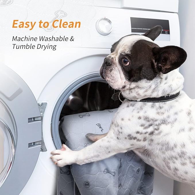 Washable Pee Pads for Dogs, Absorbent, Non-Slip, 2 Pack 36x41 Puppy Pads | Reusable, Non-Slip Whelping Pads Dog Mats with Bone Print for Floor Protector, Couch Cover, Crate, Potty Training,Senior Dog