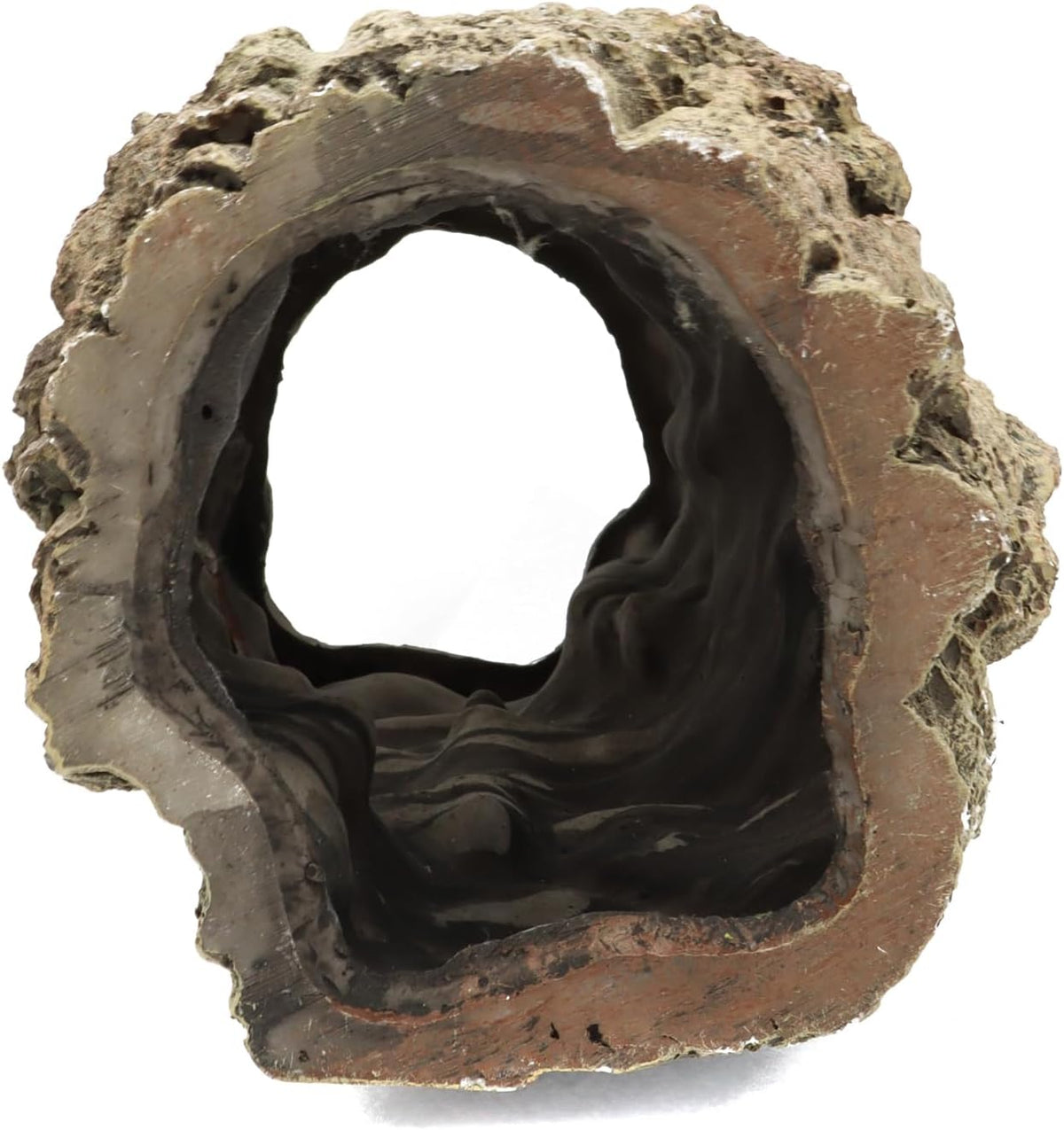 Reptile Terrarium Hideout Decor, Resin Wood Hide Decor for Reptiles, Fish, Amphibians, Small Animals (Large)