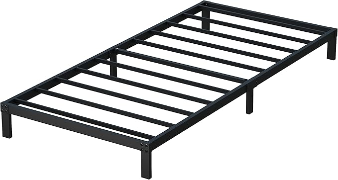 XL Twin Bed Frame No Box Spring Needed, 8 Inch Heavy Duty Metal Twin XL Platform Bed Frame Support Up to 2500 lbs, Easy Assembly, Noise Free, Black