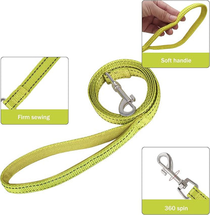 YIMEIS Dog Harness and Leash Set, No Pull Soft Mesh Pet Harness, Reflective Adjustable Puppy Vest for Small Medium Large Dogs, Cats (Fluorescent Yellow, Small (Pack of 1)
