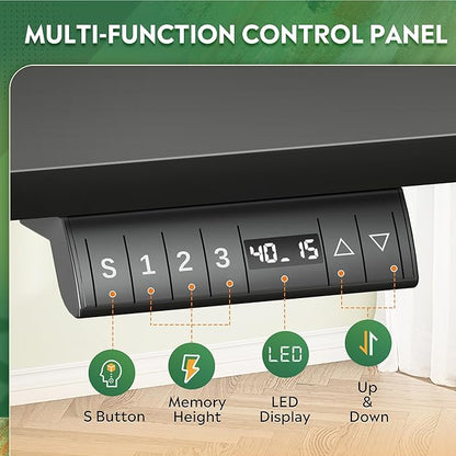 DEVAISE L Shaped Standing Desk Adjustable Height, Dual Motor Electric Corner