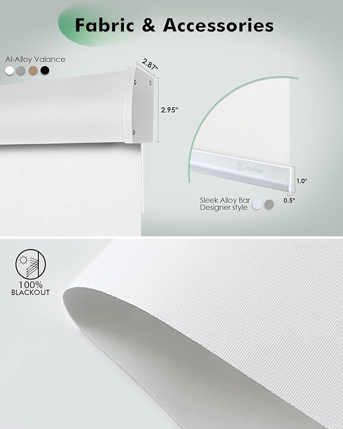 Yoolax Motorized Blinds with Remote, Automatic Roller Shades Cordless Electric