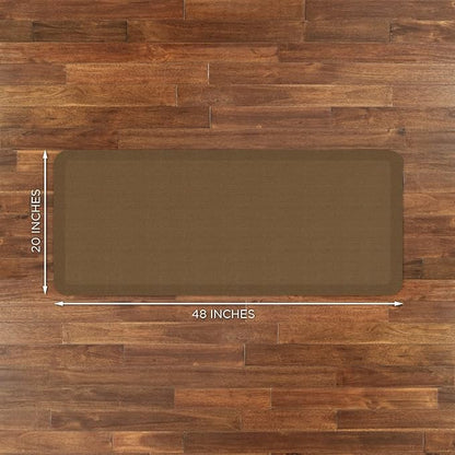 NewLife by GelPro Anti-Fatigue Designer Comfort Kitchen Floor Mat, 20" x48”, Grasscloth Khaki Stain Resistant Surface with 3/4” Thick Ergo-Foam Core for Health and Wellness