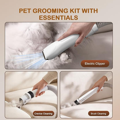 Dog Grooming Vacuum, Dog Grooming Kit, 3 Suction Modes Dog Brush Vacuum with 5 Pet Grooming Tools (Wheaten)