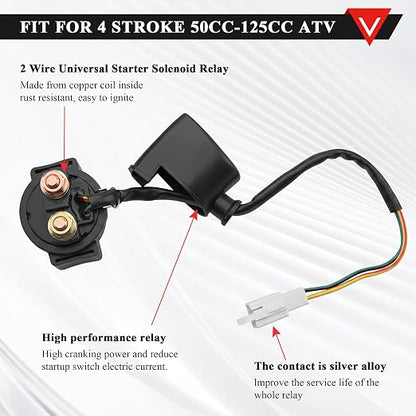 PRO BAT Full Electrics Wiring Harness Kit | for 50cc 70cc 90cc 110cc 125cc Chinese ATV Quad Bike 4 Wheeler Coolster Baja SunL Taotao JCL with CDI Coil Magneto Stator