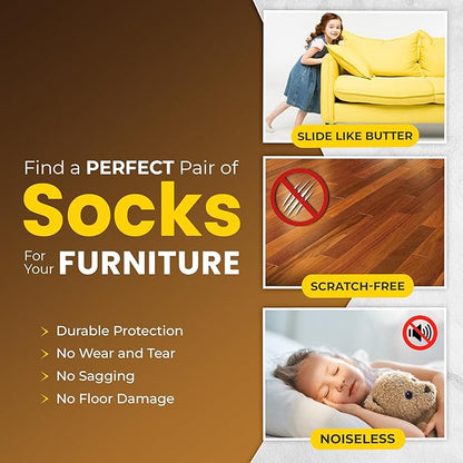 16 Pcs Aqua Green Premium Chair Leg Socks Protectors for Hardwood Floors - Do not Easily Fall Off - Very Easy to Put on - Fits All Leg Shapes - High Elastic Bar Stool Leg Covers - Furniture Pads
