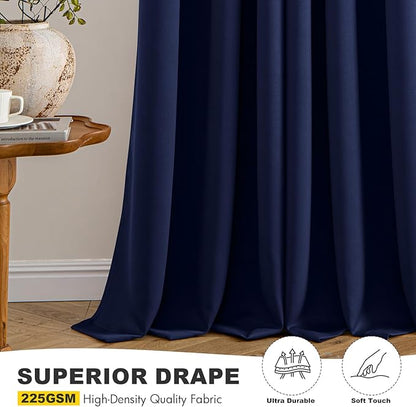 MIULEE Navy Blue Blackout Curtains
