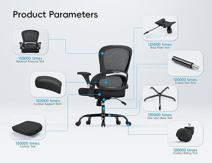 TRALT Office Chair - Ergonomic Office Chair with Back Support, Home Office Desk Chairs, 330lbs Wide Seat Big and Tall Office Chairs, Comfy Desk Chair for Work, Study, Office, Gaming (Black)