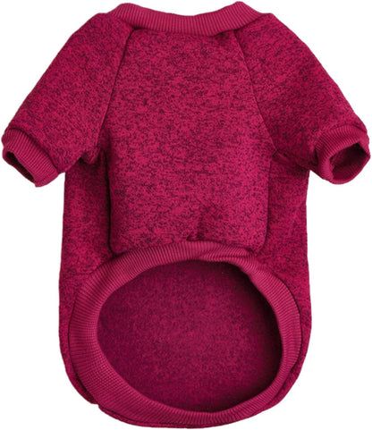 Jecikelon Dog Clothes Dogs Sweater Soft Puppies Clothing Winter Puppy Sweaters Warm Outfit for Dogs Small XXS XS Cat Apparel (Wine red, L)