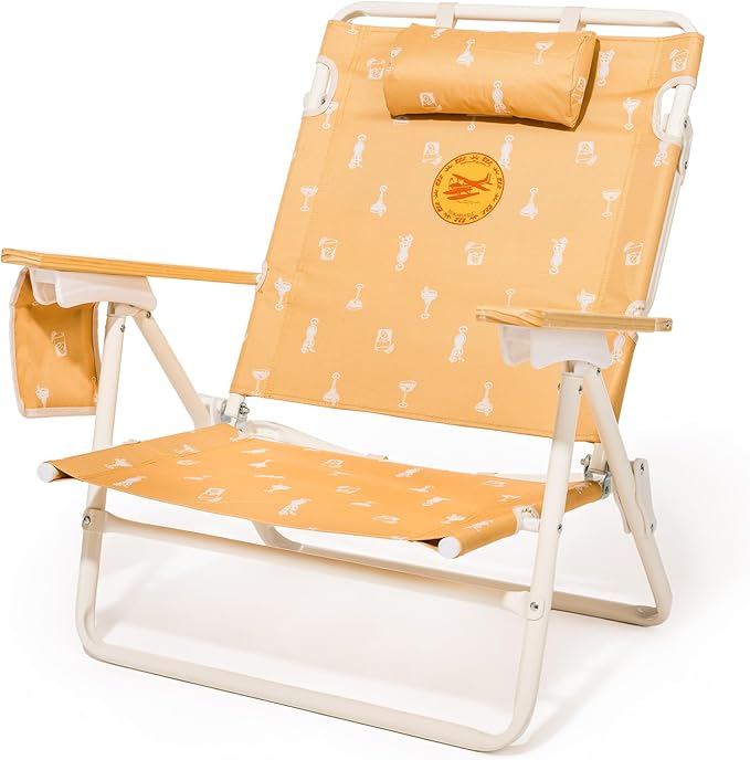 Business & Pleasure Co. Margaritaville Manana Backpack Beach Chair Lay Flat Reclining, Lightweight & Portable, Insulated Cooler Pocket, Hemisphere Dancer Marg