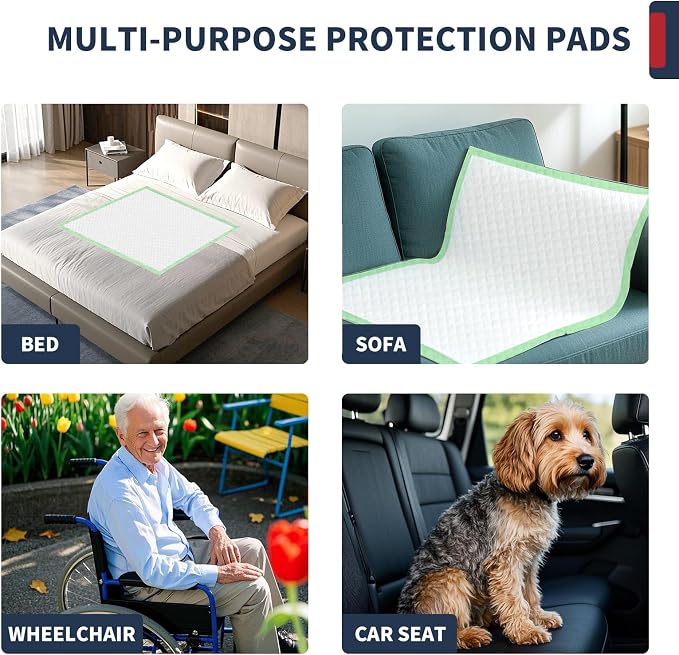 BIGGMED Extra Large Bed Pads with Adhesive Strips 40'' X 36'', 30 Count | Disposable Underpads for Incontinence Ultra-Absorbent & Leak-Proof Chucks Pads for Adults, Elderly and Kids