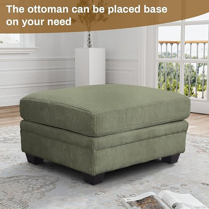 Legend Vansen Oversized Modular Sectional Sofa,8 Seat U Shaped Couch with Ottoman,Corduroy Sofa with Deep Seat,Convertible Large Sectional Couches for Living Room (Olive, U-13)