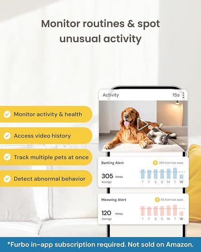Furbo 360° Dog Camera + Mini 360° Cam 2-Camera Bundle Nanny Pro Subscription: