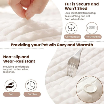 Couch Cover for Dogs Washable, Non Slip Couch Covers for 3-4 Cushion Sofa Pet Friendly, Fuzzy Pet Couch Cushion Covers for Dog,Thick,Soft for Sofa Protector (White, 27.6" x 82.7"/70 x 210cm)
