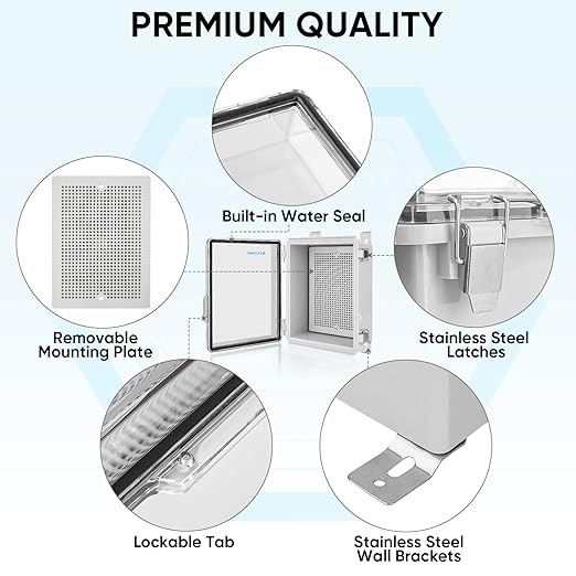 TICONN Waterproof Electrical Junction Box IP67 ABS Plastic Enclosure