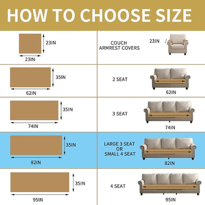HAOMAIJIA Waterproof Couch Cover for Dogs Washable,Faux Fur Pet Couch Covers for Sofa,Soft Dog Bed Cover Non-Slip Couch Covers for 3 Cushion Couch Sofa Pet Friendly (Brown, 35" x 82" 1 Pack)