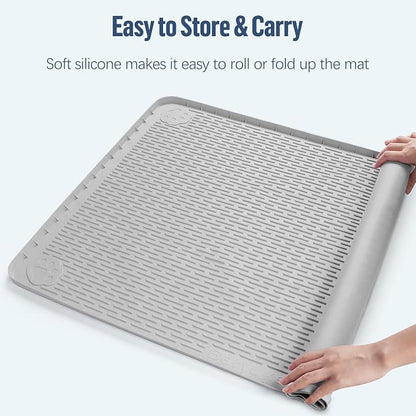 Pee Pad Holder for Dogs 57''x40'' Silicone Puppy Pee Pad Tray, Light Grey | Extra Large Dog Potty Tray Leak-Proof, High Edge, No Spill Training Pads for Floor Protection, No Pee Pads