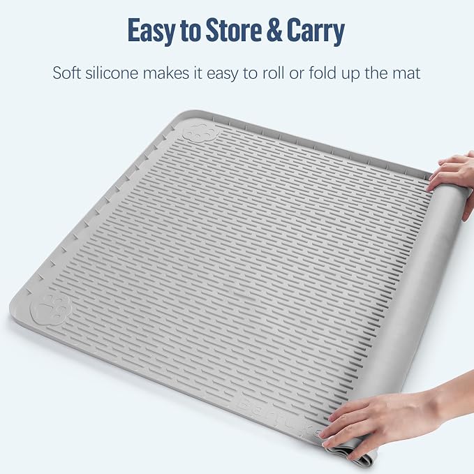 Pee Pad Holder for Dogs 34''x22'' Silicone Puppy Pee Pad Tray, Light Grey | Extra Large Dog Potty Tray Leak-Proof, High Edge, No Spill Training Pads for Floor Protection, No Pee Pads