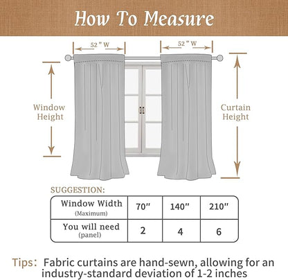 LAMIT Full Blackout Window Linen Curtains