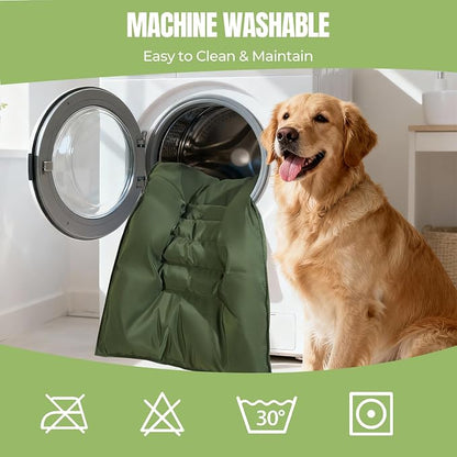 Chew Proof Indestructible Dog Bed,Large (28"x41"),Green | Durable,for Aggressive Chewers,Tough,chew resistant, non chewable,Machine Washable & Waterproof,Indoor Outdoor