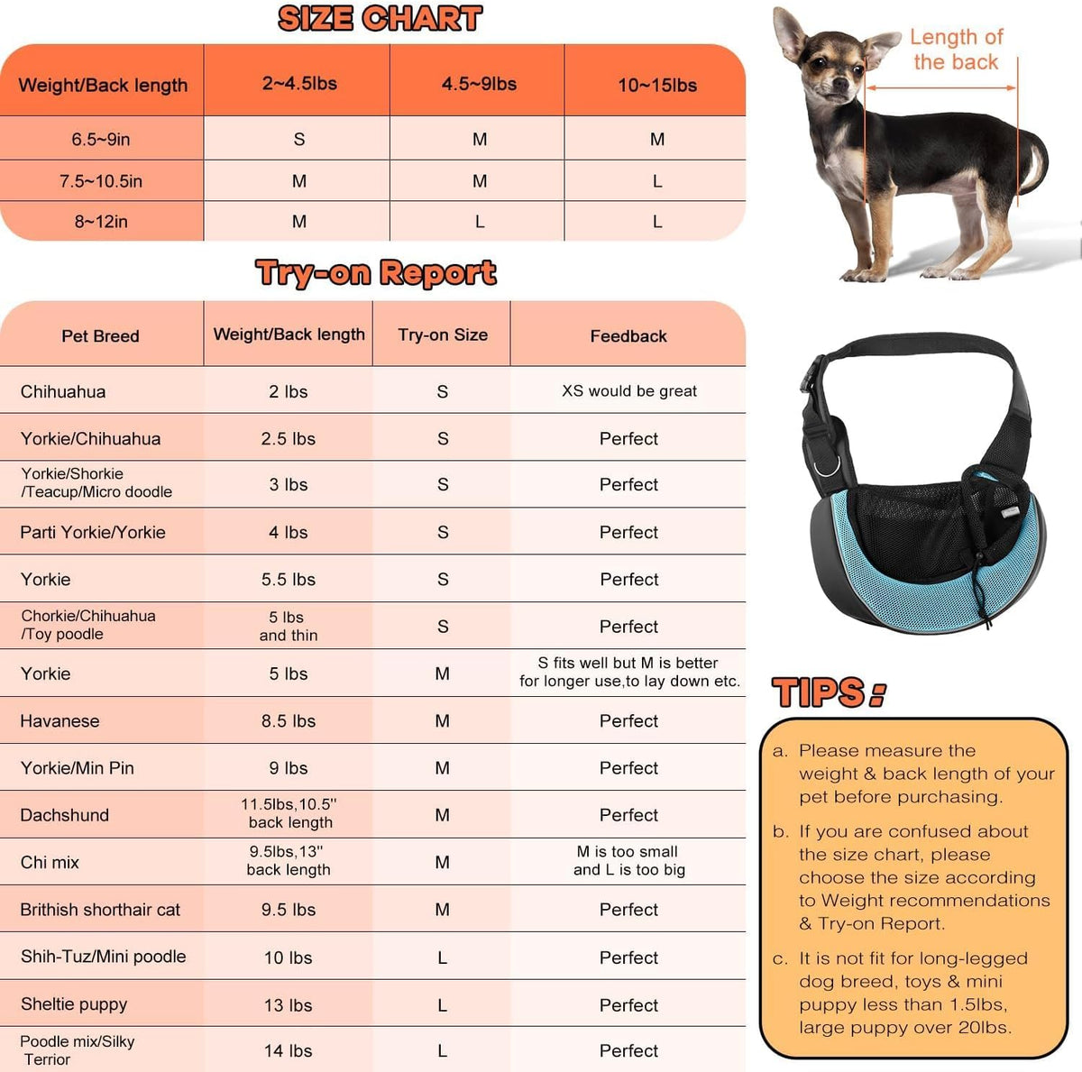 YUDODO Pet Sling Carrier for Small Dogs & Cats – Hands-Free Puppy Carrier with Safety Hook, Large Zipper Pocket, Soft Breathable Mesh, Adjustable Strap & Reflective Strip (Cyan 3.0 S)