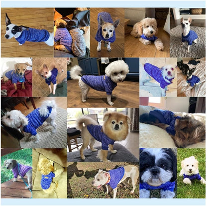 Jecikelon Dog Clothes Dogs Sweater Soft Puppies Clothing Winter Puppy Sweaters Warm Outfit for Dogs Small XXS XS Cat Apparel (Dark Blue, L)