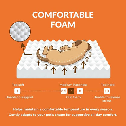 Elevated Wood Dog Bed Frame Mat Set, Whitecolor, X-Large | Raised Sturdy Attractive Dog Sofa Couch Furniture,110 lb