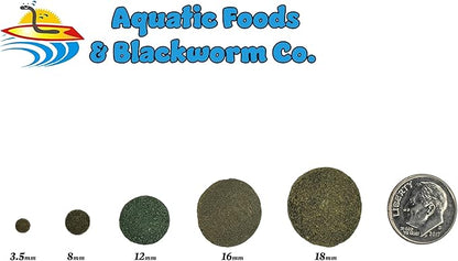 Aquatic Foods Inc. Ultra Color Enhancing 12mm - 1/2" Sinking Wafers of Krill, Astaxanthin, Rose Algae. for Bottom Fish, Plecos, Shrimp, Snails, All Herbivorous & Omnivorous Tropical Fish...1/2-lb