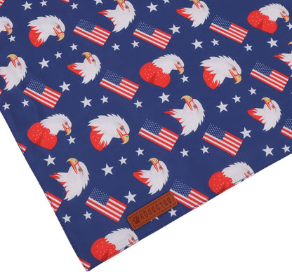 ADOGGYGO American Flag Dog Bandanas, Red Blue Patriotic Eagles USA Flag Scarf, Multi Size, 4th of July Bandana for Medium Large Dogs Pets (Large)