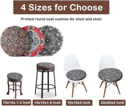 Sigmat Memory Foam Seat Cushion Anti-Slip Soft Round Chair Pad 18 Inch Floral