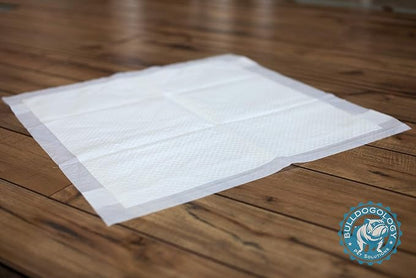 Puppy Pee Pads with Adhesive Sticky Tape (24x24) Large Premium Dog Pads - 6 Layer Dog Training Pads and Pet Wee Pads with Quick-Dry Bullsorbent Tech (150-Count, White)