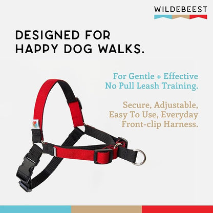 No Pull Dog Harness | Comfortable Training Harnesses | Effective No Pull Harness Design | Ideal for Large Sized Dog | 4-Point Adjustable(L - 26~32 inch Girth, Red)