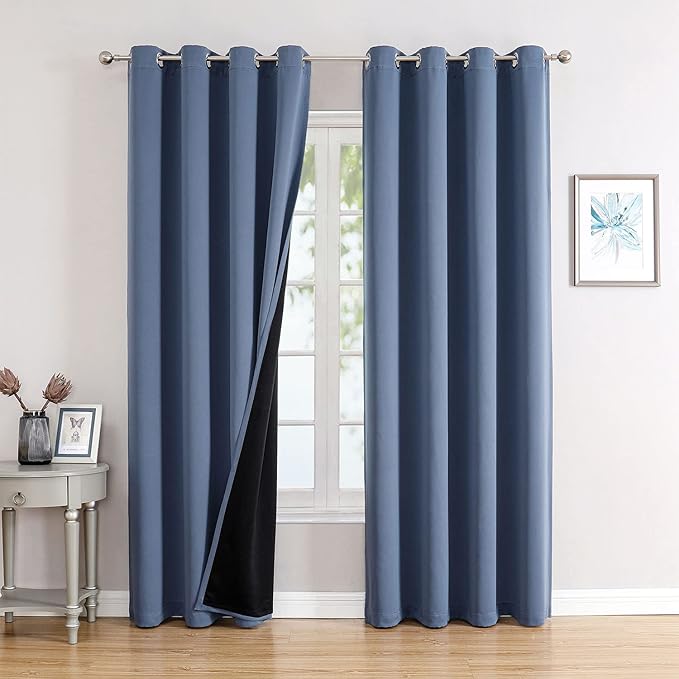 ChrisDowa 100% Blackout Curtains 108 inch Long