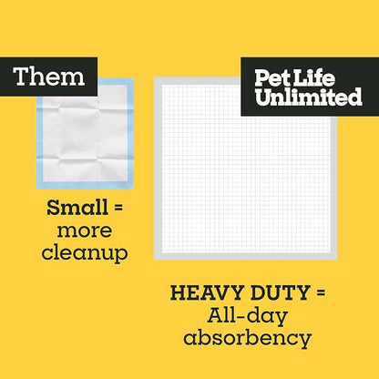 Pet Life Unlimited Heavy Duty 3XL Puppy Pads for Dogs, Potty Training Pee Pads, 52 Count, 36" x 36", Leak-Proof, Super Absorbent, Quick-Dry, Odor Control Clover Leaf Scent, Made in USA