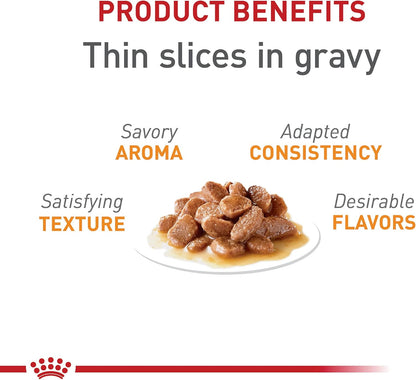 Royal Canin Feline Care Nutrition Hair & Skin Care Thin Slices in Gravy Canned Cat Food, 3 oz can (12-Count)