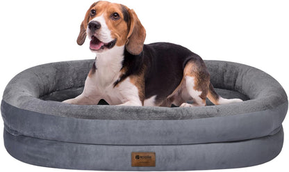 Orthopedic Waterproof Large Dog Bed: Washable Dog Bed with Bolsters - Removable Orthopedic Cover for Medium L XL Large Sized Pet - Non-Slip