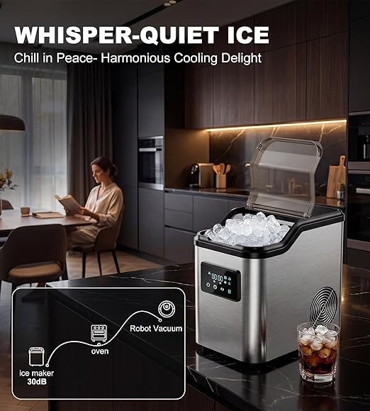 Nugget Ice Makers Countertop, Portable Pebble Ice Machine