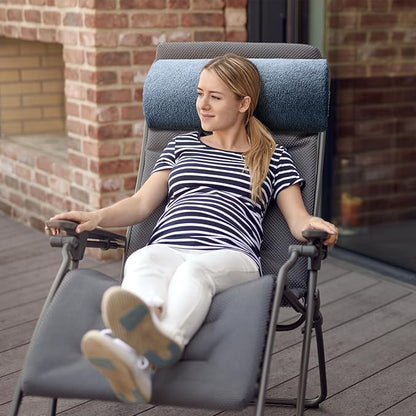 Wesiti Recliner Foot Pillow Cushion High Resilience Sherpa Memory Foam Bolster Sleeping Rest Multipurpose Half Roll Leg Pillow Suitable for Bed Chair Sofa Headrest Back Lumbar Leg Support(Haze Blue)