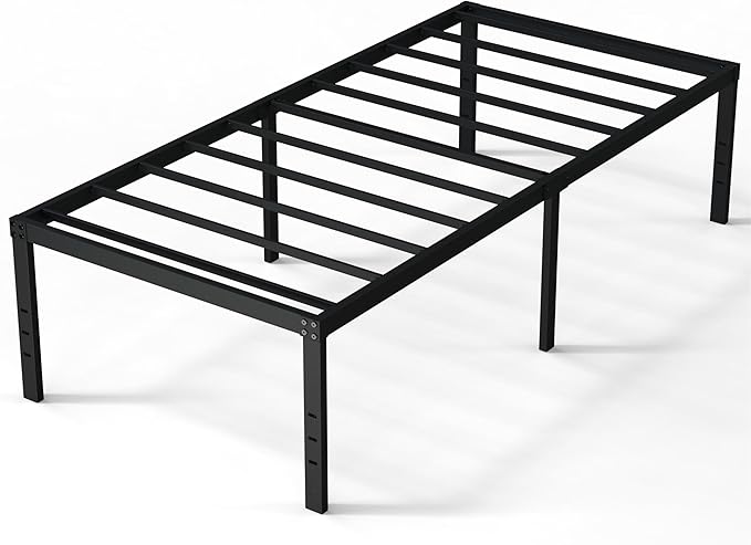 20 Inch Twin XL Bed Frames, Metal Twin XL Platform Bed Frame Support Up to 2500 lbs, No Box Spring Needed, Easy Assembly, Noise Free, Black
