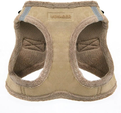 Voyager Step-In Plush Dog Harness – Soft Plush, Step In Vest Harness for Small and Medium Dogs by Best Pet Supplies - Harness (Latte Suede), XL (Chest: 20.5 - 23")