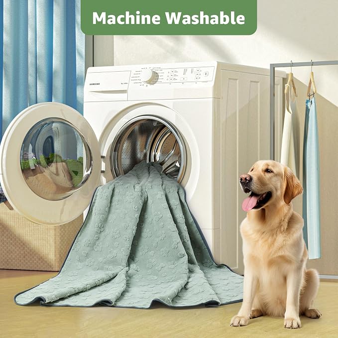 LOOBANI 4 Pack Washable Pee Pads for Dogs, Floor, Whelping, 30"x34" | Reusable, Super Absorbent, Waterproof, Leakproof, Non Slip, For Potty Training, Crates, Beds, Couches, Travel
