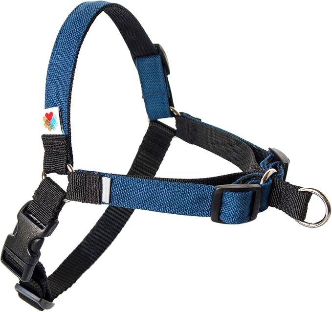 No Pull Dog Harness | Comfortable Training Harnesses | Effective No Pull Design | Ideal for Medium Sized Dog | 4-Point Adjustable(M - 22~28 inch Girth, Navy)