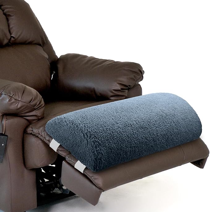 Wesiti Recliner Foot Pillow Cushion High Resilience Sherpa Memory Foam Bolster Sleeping Rest Multipurpose Half Roll Leg Pillow Suitable for Bed Chair Sofa Headrest Back Lumbar Leg Support(Haze Blue)