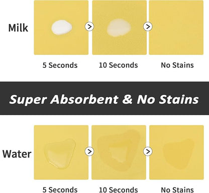 HotLive Dog Food Mat - Absorbent Cat Mat for Food and Water, No Stains Pet Feeding Bowl Mat, Easy to Clean Pet Placemats, Quick Dry Dog Water Dispenser Mat for Messy Drinkers | Paw Yellow 16"x 24"