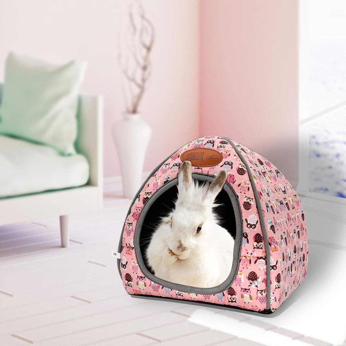 BWOGUE Guinea Pig House Bed Cozy Hamster Cave Large Hideout for Dwarf Rabbits Hedgehog Bearded Dragon Winter Nest Hamster Cage Accessories