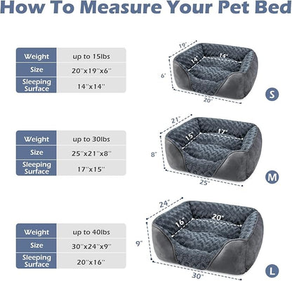 Dog Bed Medium Size Dog, Orthopedic Warming Soft Calming Sleeping Puppy Bed Durable Pet Bed with Anti-Slip Bottom