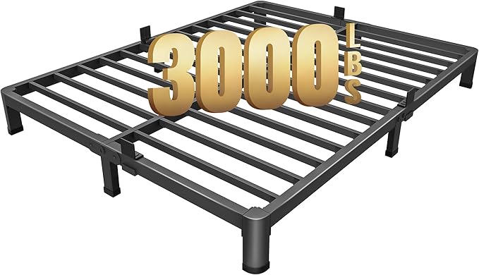 MAF 4 Inch King Metal Platform Bed Frame with Round Corner Legs, 3000 LBS Heavy Duty Steel Slats Support, Noise Free, No Box Spring Needed, Easy Assembly