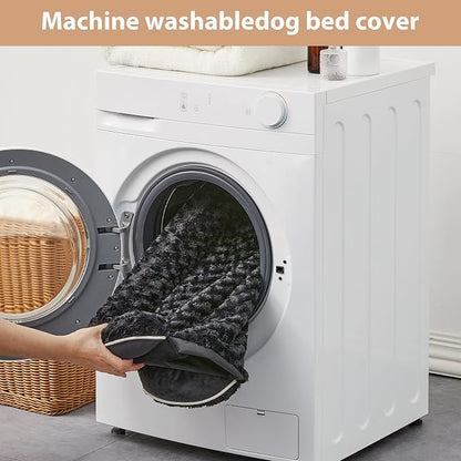 WNPETHOME Orthopedic Washable XXL Dog Bed for Senior Dog Cozy Sleep | Extra Large Waterproof Big Soft Dog Couch Sofa Bed for Dogs Relax with Removable Cover Supportive Pet Bed Black 48x35 Inch