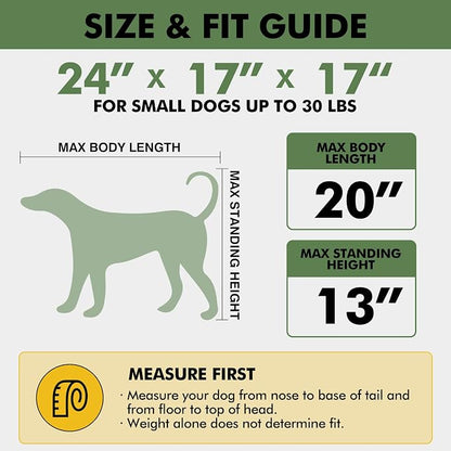 Veraste 24" Soft Collapsible Travel Dog Crate for Small Medium Pets,Grey | 4-Door Foldable Travel Crate,breathable mesh, foldable with storage bag