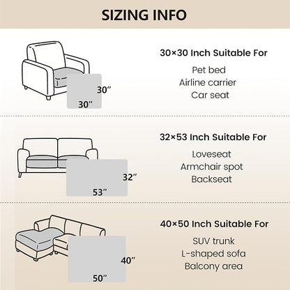 gogobunny 3X Stronger Waterproof Pet Blanket, Scratch Proof Furniture Protector for Dogs Cats, Reversible Cover 40x50 Inch, Dark Stone